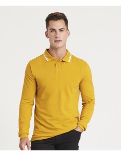 A-JP103-Long Sleeve Tipped 100 Polo