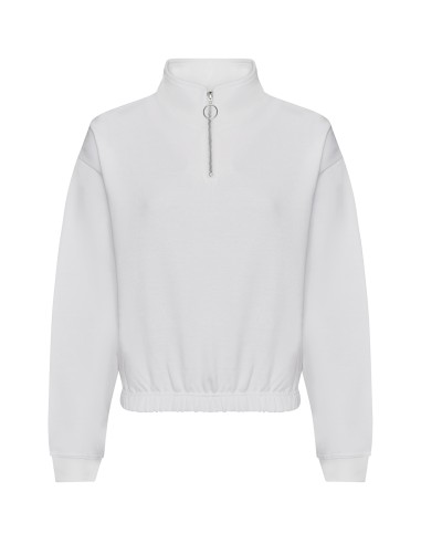 A-JH037-Womens Cropped 1/4 Zip Sweat