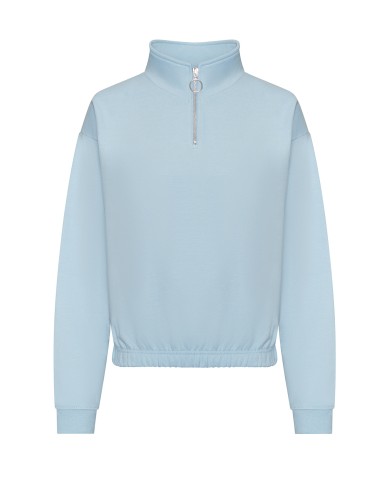 A-JH037-Womens Cropped 1/4 Zip Sweat
